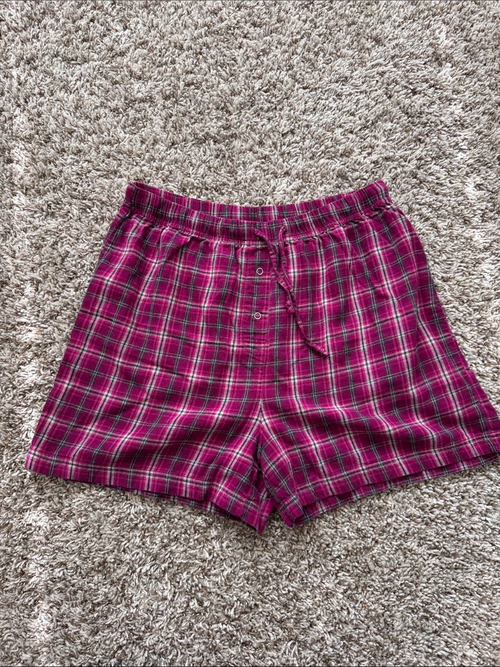 Vintage Plaid 100% Cotton Lounge Shorts | Pajama Shorts | Size M